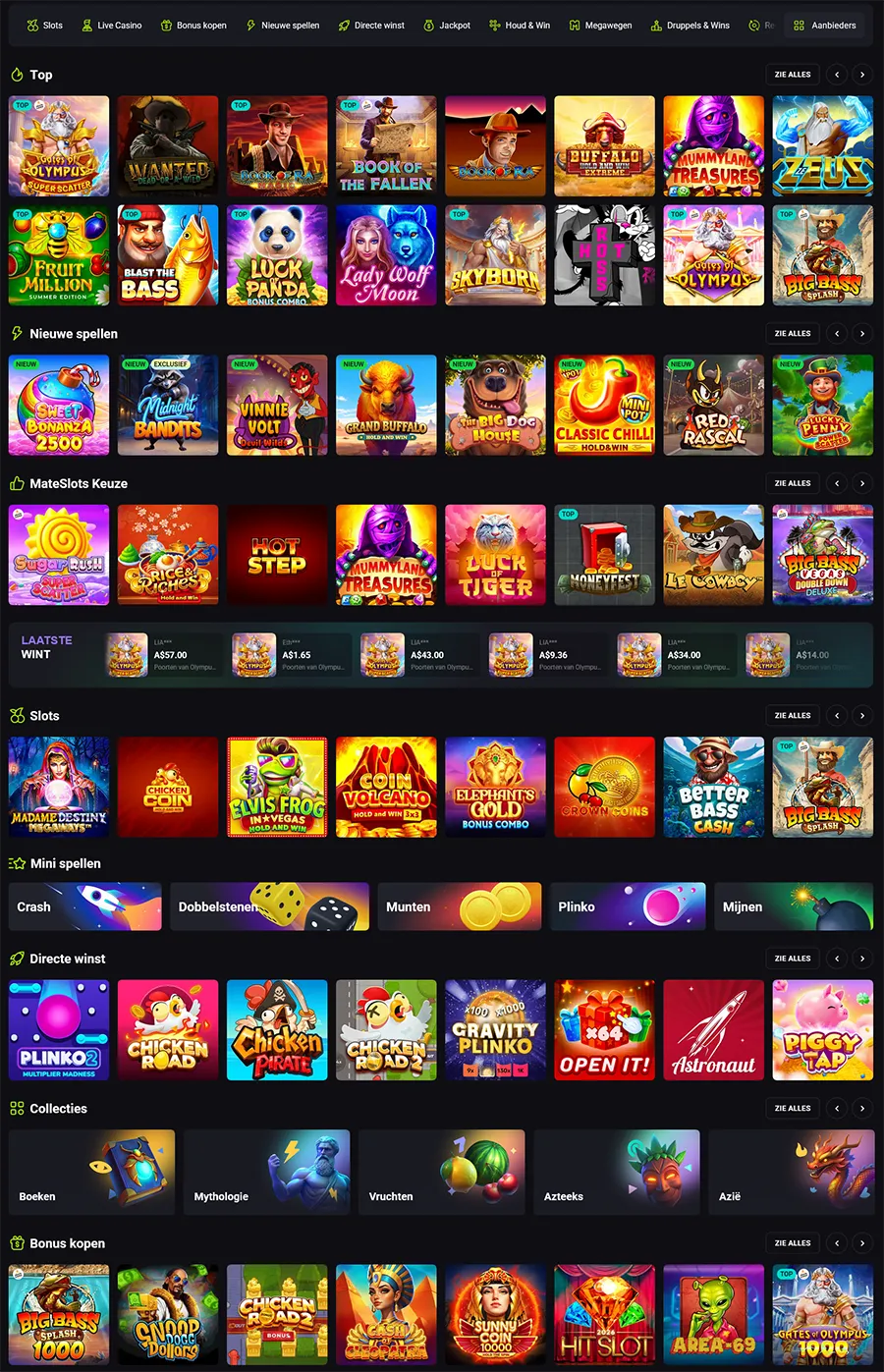 Alle Slots und Casino-Spiele bei MateSlots Casino für deutsche Spieler