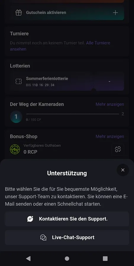 Kontaktmöglichkeiten für Support bei MateSlots Casino