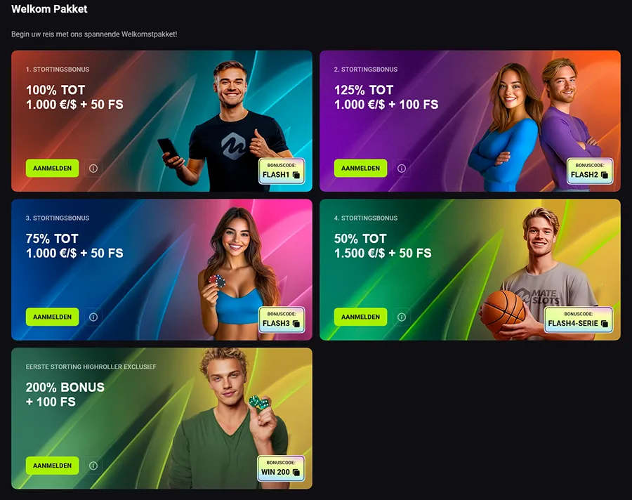 Willkommenspaket Online Casino MateSlots Bonusangebot